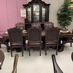 Kiera Brown Formal Dining Set / Dining table and Chairs