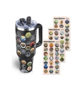 National Parks Water Bottle with Stickers 40oz Tumbler with Handle and Flip Straw Lid Vacuum Insulated Stainless Steel Double Wall Travel Coffee Mug