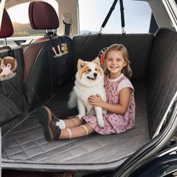 LMYYGOO Dog Hammock for Car Hard Bottom, Waterproof Dog Car Seat Cover Hard Bottom Holds 400lbs, Sturdy Pet Seat Covers for Trucks, Fit F150 / RAM/GMC