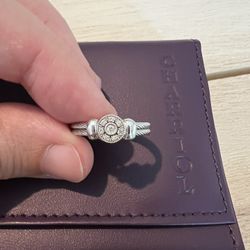 CHARRIOL Diamonds Round Cut 18k White Gold Cable Ring — Size 7