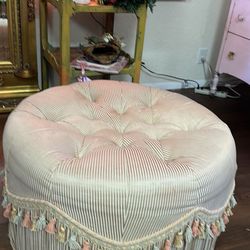 High End Custom Round Otto 32” Round Ottoman With Small Front 