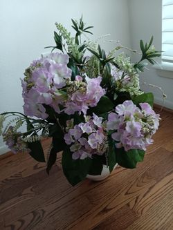 Beautiful Artificial Flowers In White Vase