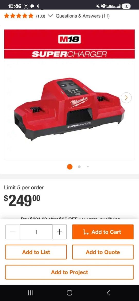 Brand New Milwaukee M18 Super Charger.