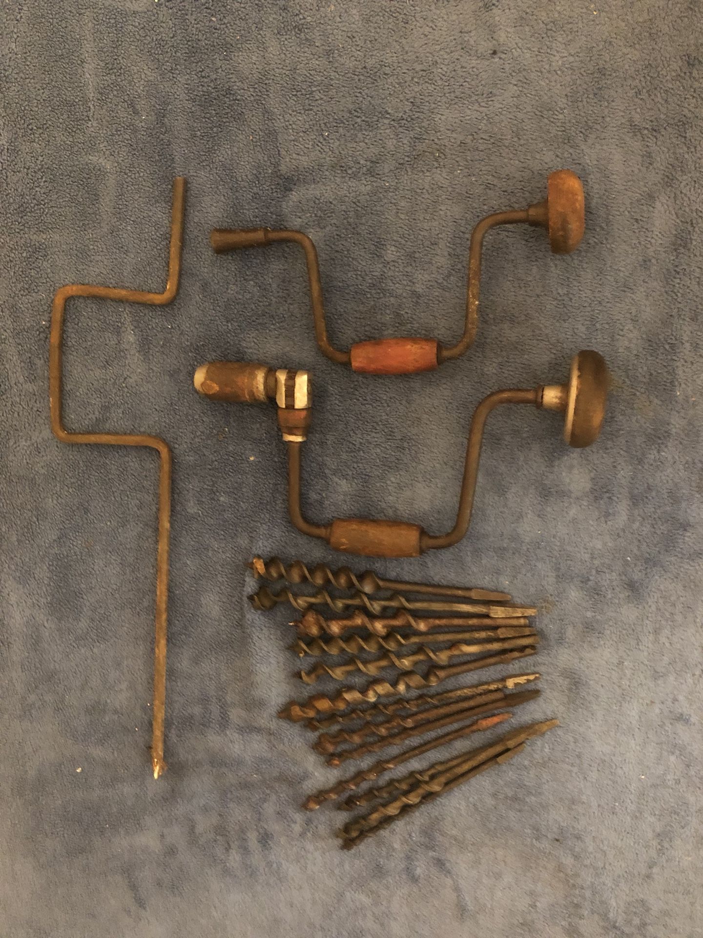 Stanley and German antique hand drill and bits