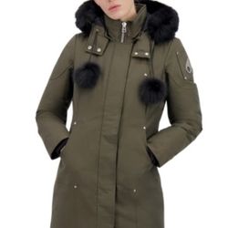 Moose Knuckles Women's Stirling Down Parka with Genuine Shearling Trim NWOT