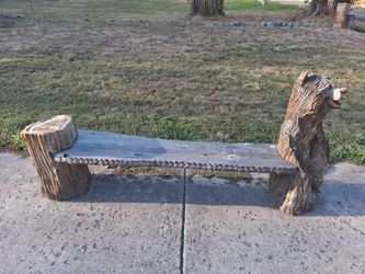 Wood bear bench