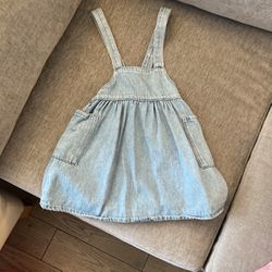 Zara Girls Denim Overall Dress Size 3-4