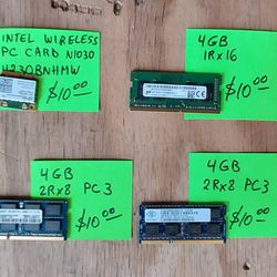 Memory RAM and Wireless Card