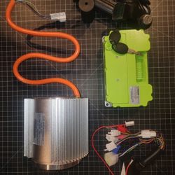 Electric DC Motor 72V 3000W Motor Kit with 48V-72V Brushless Controller and Half Twist Throttle for Go-Karts Programmable Brushless Controller with Te