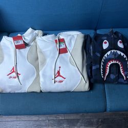 Brand New Off-White Jordan Hoodie & Worn Bape