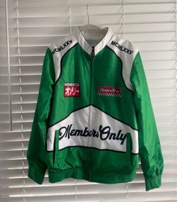 Members Only Racing Jacket Green White