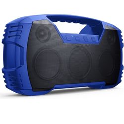 Blue IPX7 Waterproof Bluetooth Speaker, 40W Portable Wireless Speaker, 32H Playtime, Stereo Loud Sound, Deep Bass, Outdoor Speaker with Handle
