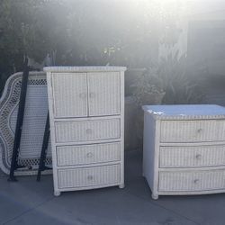 White Wicker Bedroom Set 