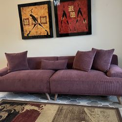 Brand New wine Red Extra Long 2pc Sofa
