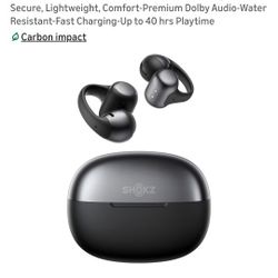 SHOKZ OpenDots ONE-Open-Ear Headphones, Clip-On Earbuds-Wireless Bluetooth Earbuds with Microphone-Secure, Lightweight, Comfort-Premium Dolby Audio-Wa