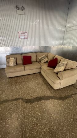 Beige Corner L Shaped Sectional Couch (Delivery Available)