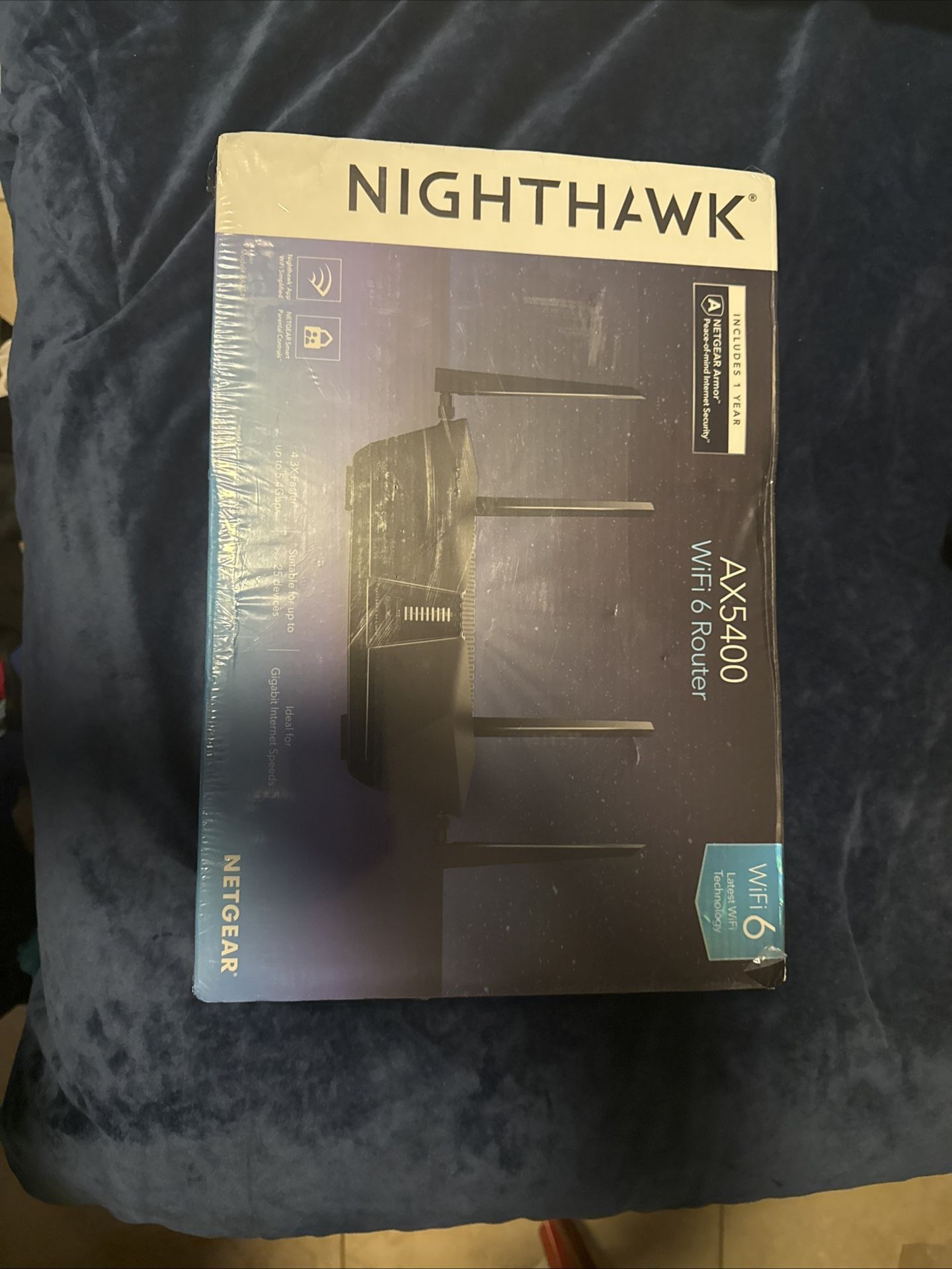 NETGEAR Nighthawk 6-Stream Dual-Band WiFi 6 Router (RAX54S) – Security Features, AX5400 Wireless Speed, Up to 5.4 Gbps, Covers up to 2,500 sq. ft., 25