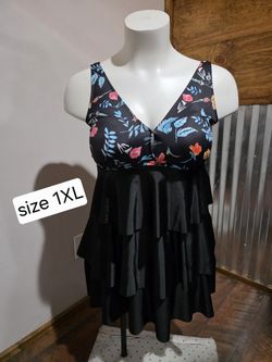 New Women's 2piece Plus Size Swim Dress 