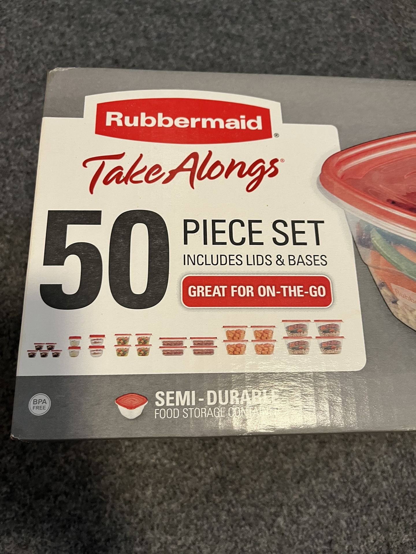 50 Piece Ser Plastic Rubbermaid 
