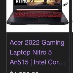 acer Gaming Laptop Nitro 5 AN515 | Intel Core i7-11800H 8-Core | NVIDIA GeForce RTX 3050 Ti 4GB | 24GB DDR4 | 1TB SSD | 15.6" 1920 x 1080 144 Hz | Win