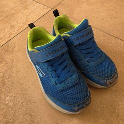 Skechers Kids Sneakers Blue Lime Green size 13