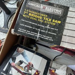 Chicago electric 1.5 hp 7 inch bridge tile with dual real system