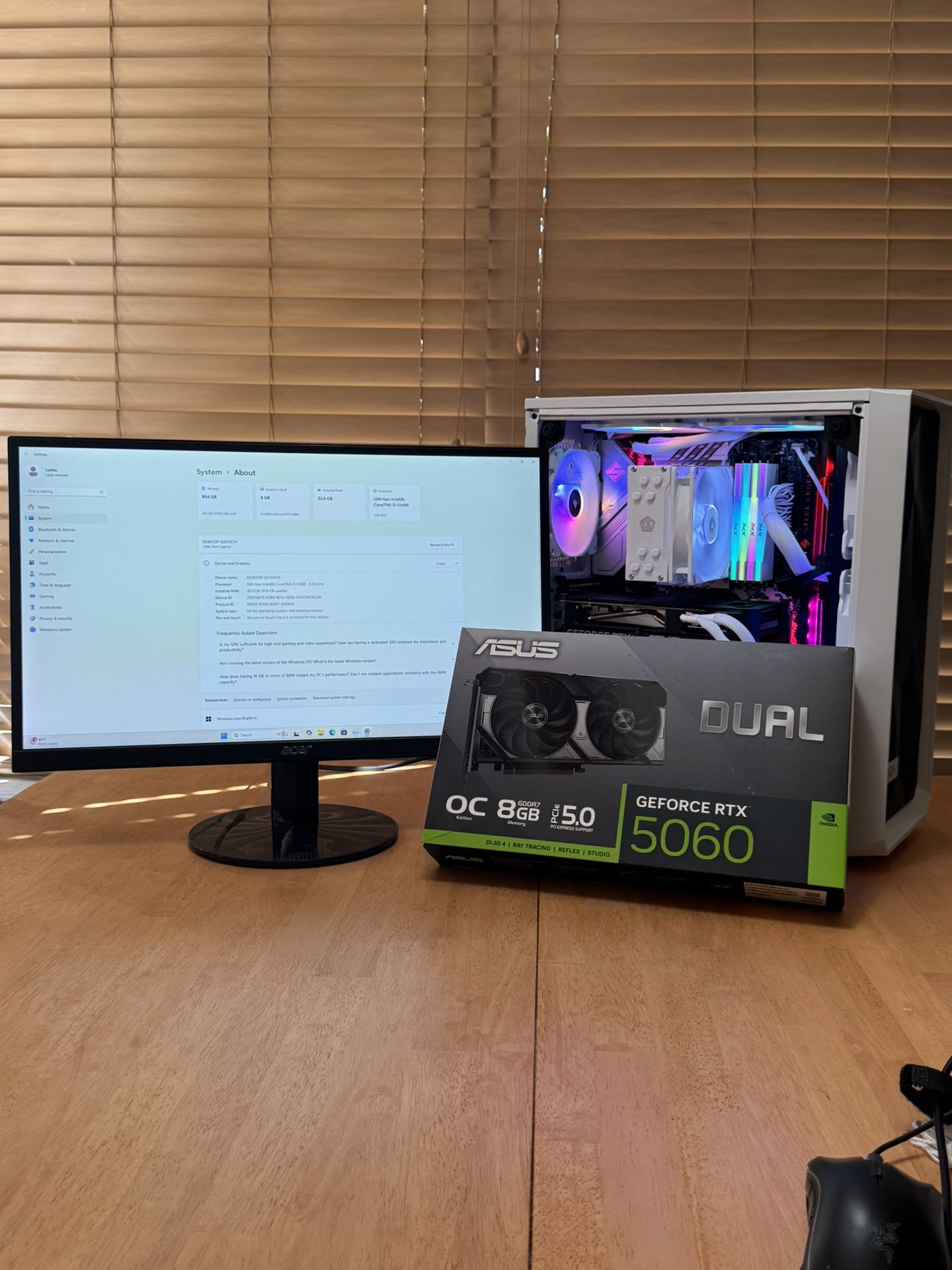 Gaming Computer- i5 12400 // RTX 5060 // 32GB RAM // 1TB NVMe SSD