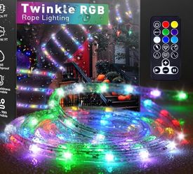 32.8 ft Shine Decor LED Rope Light RGB Twinkle, with 360° Durable Clear Tube Waterproof Cold Resistant for Outdoor, Remote Control Multicolor Festive 