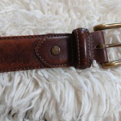 Coach Brown Leather Belt 34" Full Grain Cowhide 