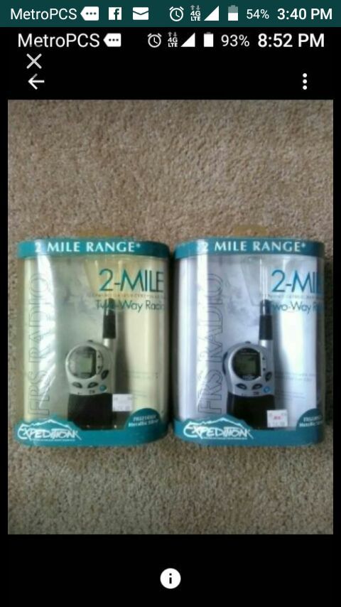 New 2 mile Range two way radio