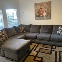 Oversized Grey Sectional! Matching Ottoman Comes With It! $1000…OBO