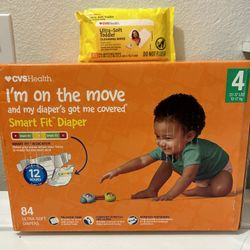 Diapers Only Size 4 (84 Ultra Soft Diapers) Combo  $22