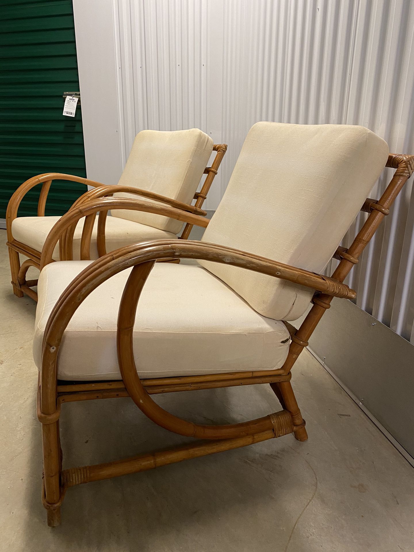 Pair Vintage Bamboo Chairs
