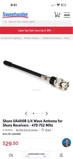 Shure 1/4 Antenna  - 6 pcs