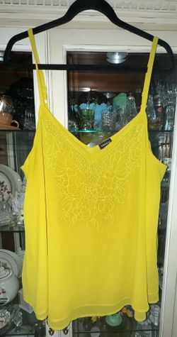 Torrid Sophie Chiffon Embroidered Swing Tank Top - Size 2X