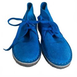 Clarks Blue Suede Lace-Up Chukka Boots Size 13 Kid