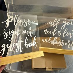 Wedding Dessert And Guest Book Signs 