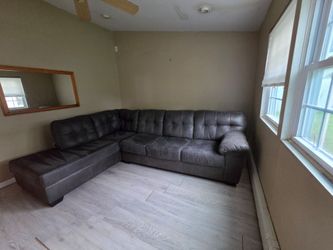 Micro suede couch brown