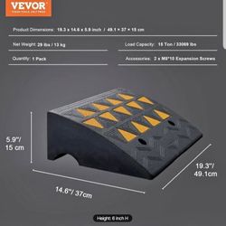 Curb Ramp 6" Rise Height Sidewalk Curb Ramp, 14.6" Width 19.3" Length