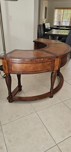 Wood Curve Demilune Writing Executive Desk 