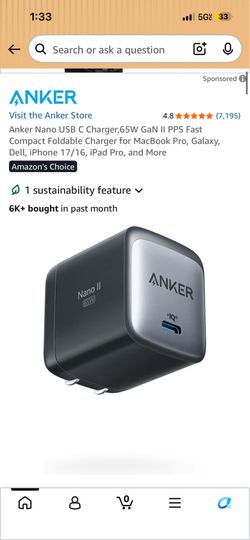 Anker nano usb C fast charging