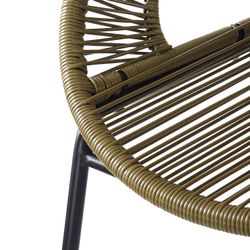 Ferrara Outdoor Patio Green Faux Wicker Barstool, Set of 2