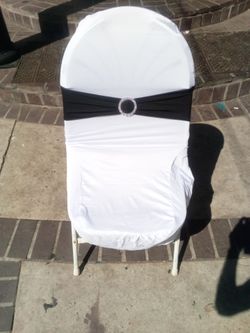 Party chair covers black white silver