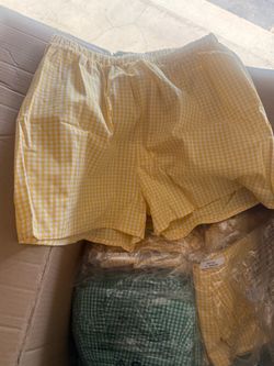 Yellow Gingham Elastic Waist Shorts