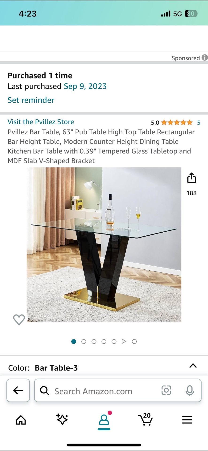 Bar table
