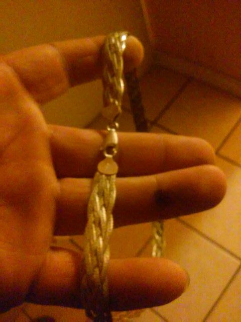 Silver braided necklace