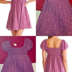 Aeropostal Floral Purple Casual Dress