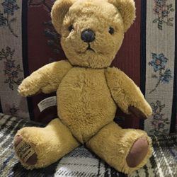 VINTAGE  MERRYTHOUGHT MOHAIR JOINTED TEDDY  BEAR  IRONRIDGE  SHROPSHIRE ENGLAND 