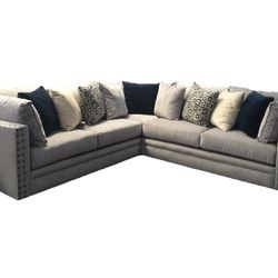 Custom Light Grey Sectional 