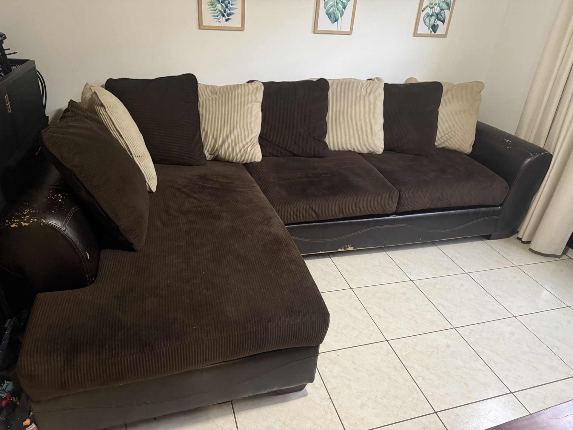 Brown Cloth Couch